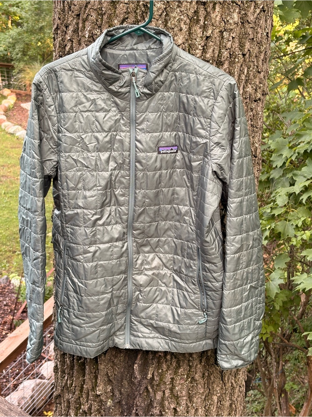 Patagonia Women's Quilted Puffer Jacket in Sage Green